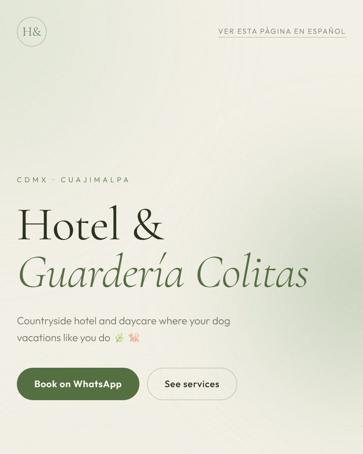 Pet business card in the Sage Calm style